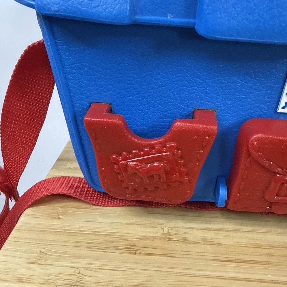 VTG 1997 Fisher-Price Blue Mailbox Learning Toy Pretend Play Mail Carrier READ